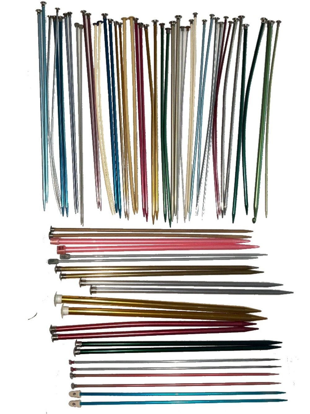 Long Knitting Needles - 32 Pairs - and 1 Lonely Crochet Hook